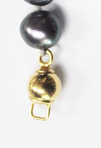 Jacmel Mauritius 5mm Black Pearl Necklace 14k Gold Clasp 6' Six Feet 72"