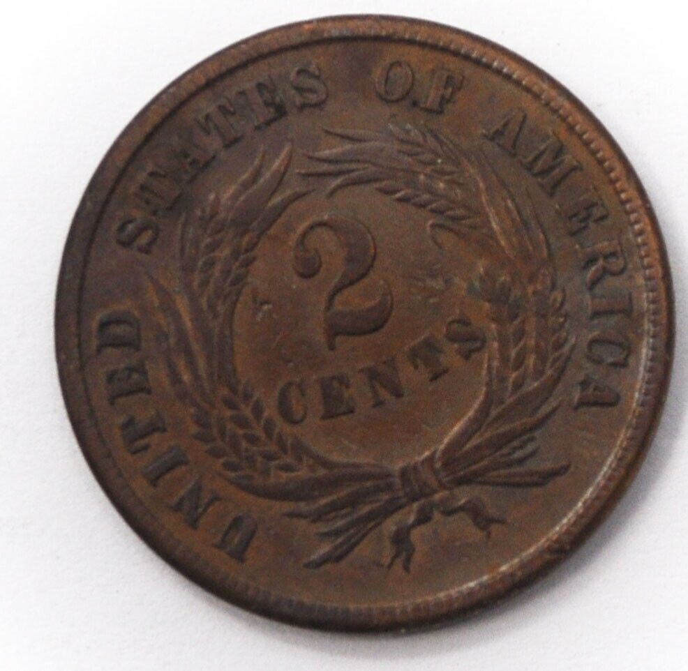 1864 2c Shield Two Cent Piece US Coin