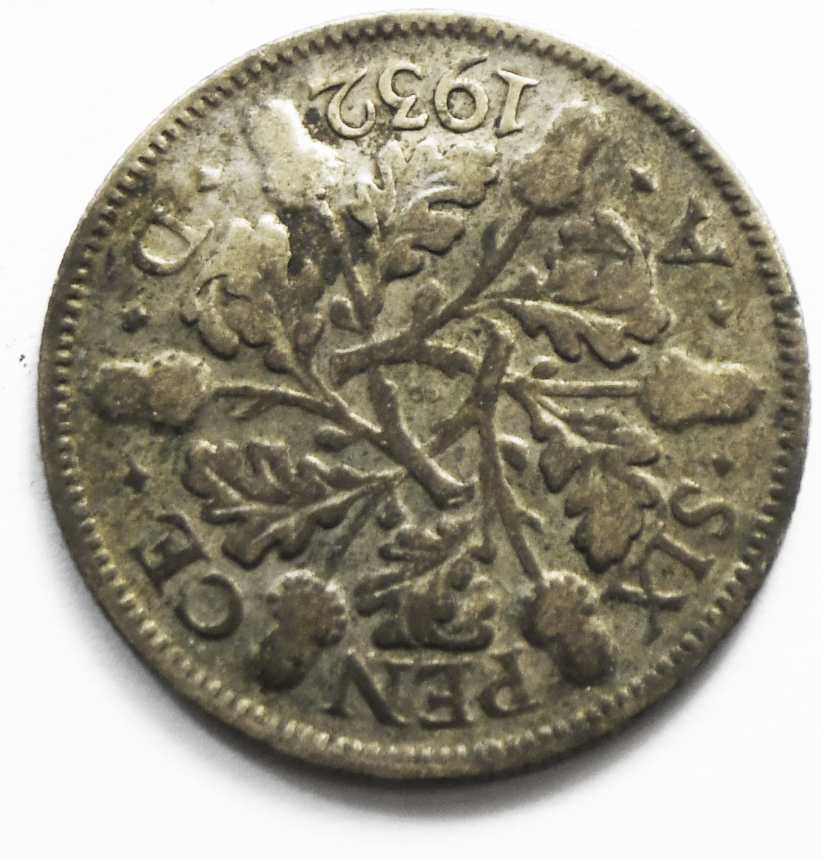 1932 Great Britain 6 Six Pence KM# 832 Silver Coin
