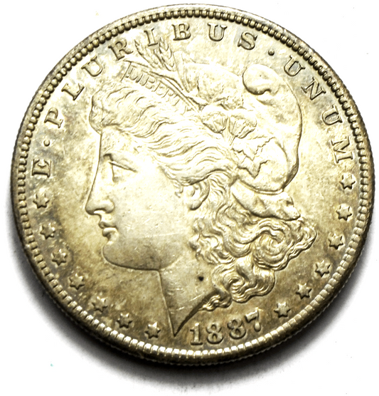 1887 S $1 Morgan Silver One Dollar San Francisco AU