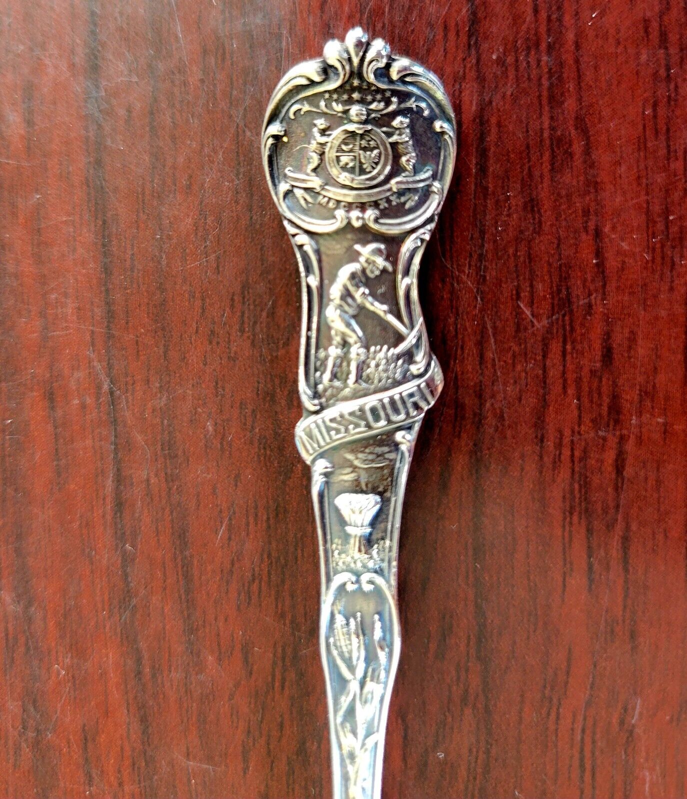 Convention Hall Kansas City Mo.  Sterling Silver 4 1/8" Souvenir Spoon .38oz.