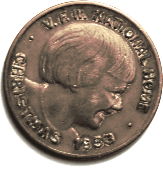 1933 VFW Christmas National Home Help the Kiddies Good Luck Token 25mm