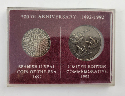 500th Anniversary 1492-1992 Coin Set Spanish II Real Coin Commemorative Columbus