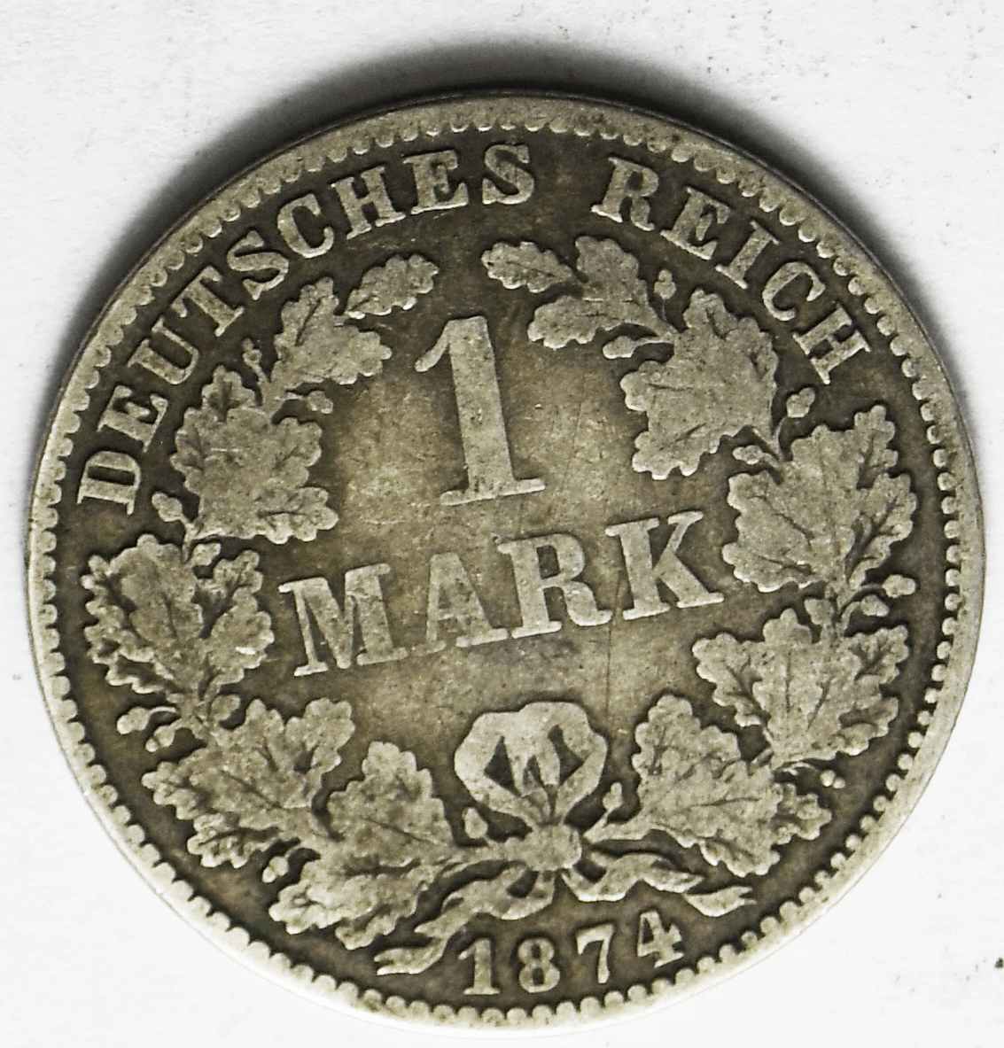 1874 H Germany Empire Silver One Mark KM# 7
