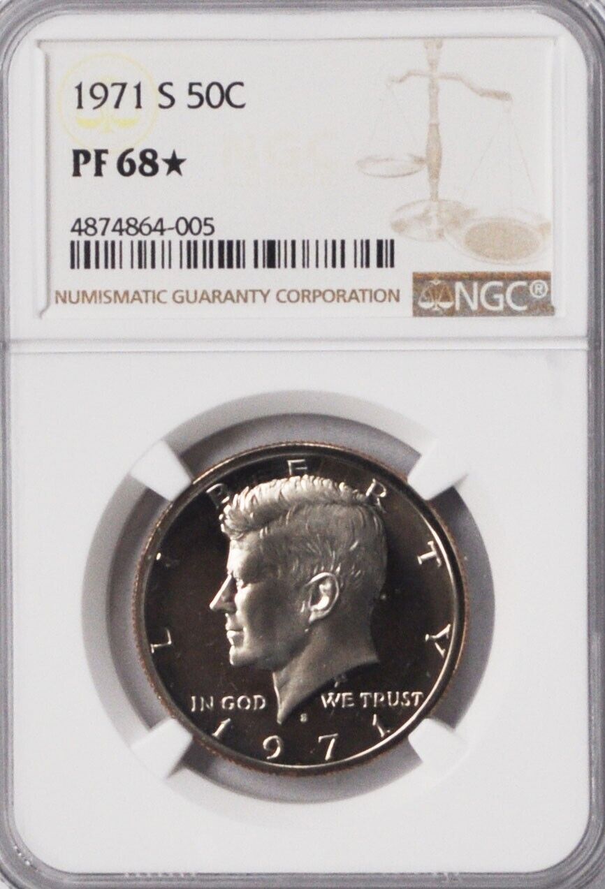 1971 S 50c Kennedy Half Dollar NGC PF68* Star Proof San Francisco