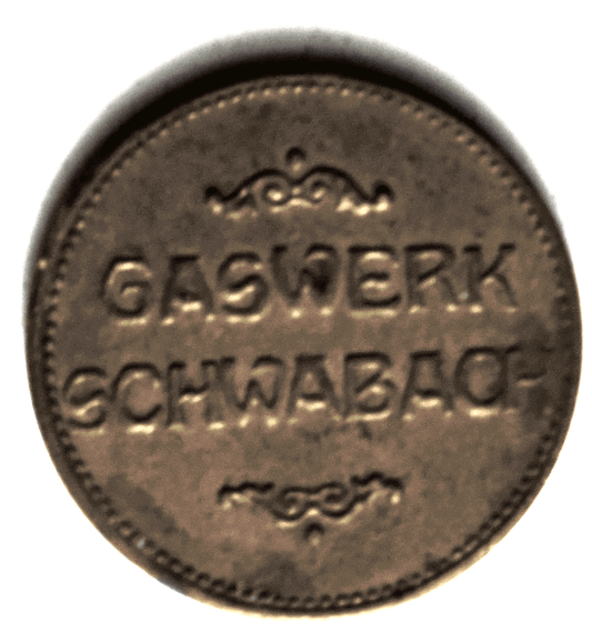 Gaswerk Schwabach Germany 1 cbm Automatengeld Gas Trade Token 21mm
