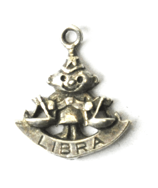 Vintage Sterling Silver Maisels Libra Zodiac Astrology Charm Pendant 18mm