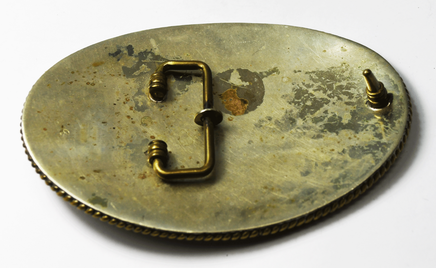 Large Silver Plate 4-7/8" x 3-3/8" Belt Buckle Horse Cowboy Western 40mm Belt