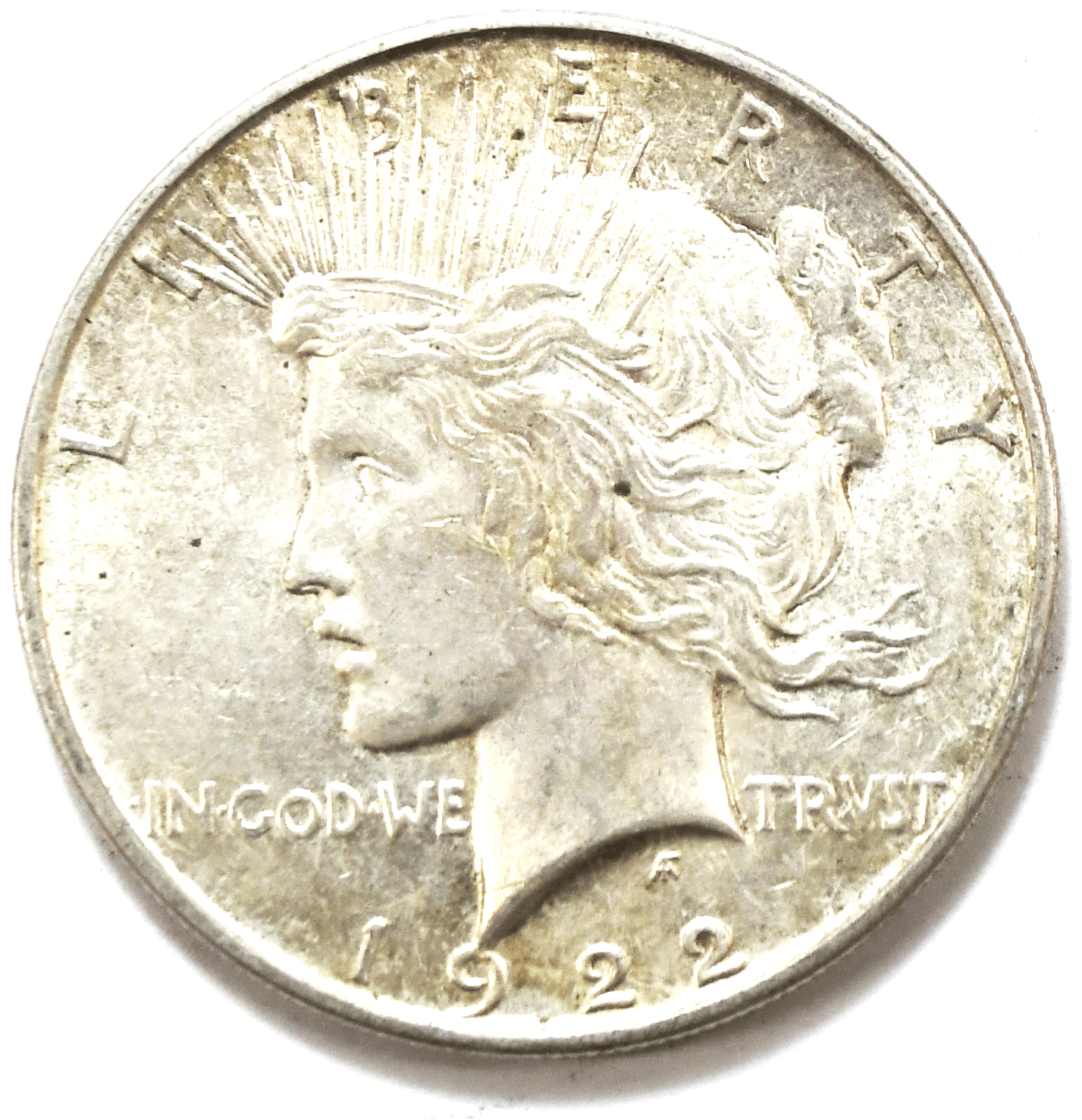 1922 D $1 Peace Silver One Dollar US Denver AU
