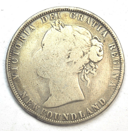 1870 50c Canada Newfoundland KM# 6 Rare Only 50,000 Minted