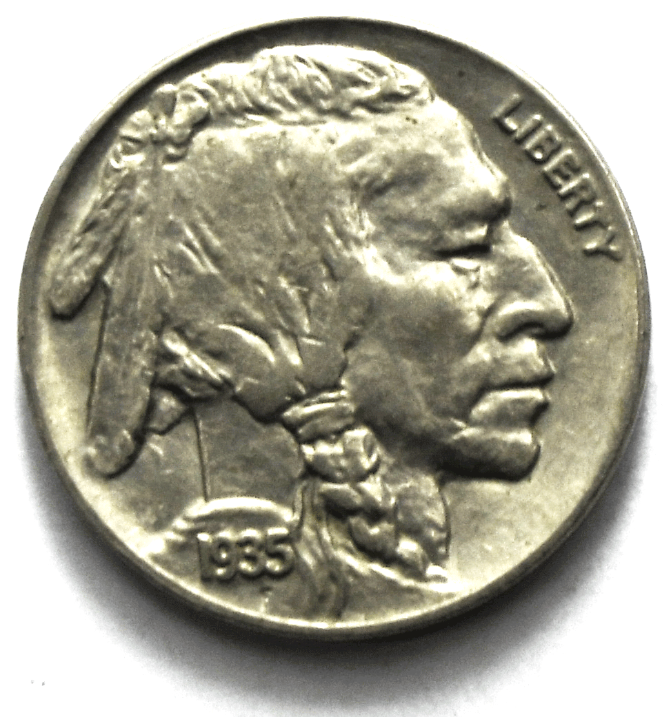 1935 5c Buffalo Nickel Five Cents US Coin Philadelphia AU