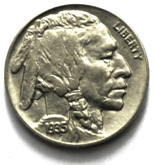 1935 5c Buffalo Nickel Five Cents US Coin Philadelphia AU