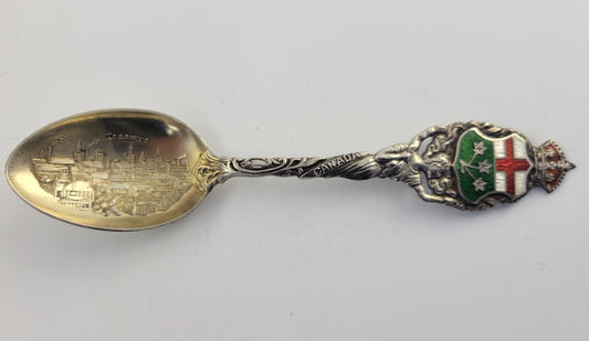 Toronto Canada Enameled Sterling Silver 5 1/4" Souvenir Spoon .86oz.