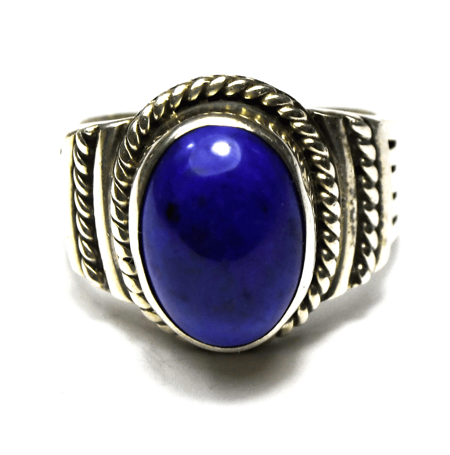 Michael Thompson Sterling Silver Oval Blue Lapis Ring 17mm Size 8-1/2