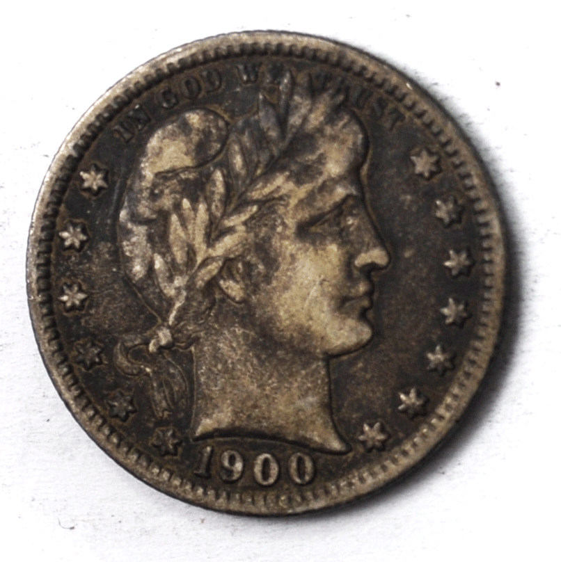 1900 25c Barber Silver Quarter Dollar Twenty Five Cents Philadelphia
