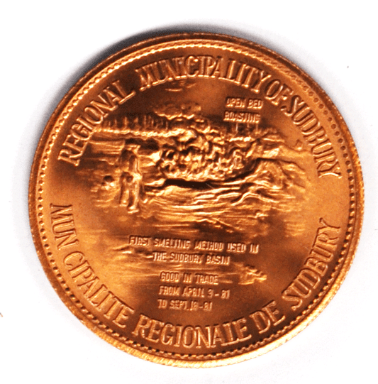 1981 $2 Canada Trade Dollar Sudbury Regional Municipality 38mm Smelting Basin