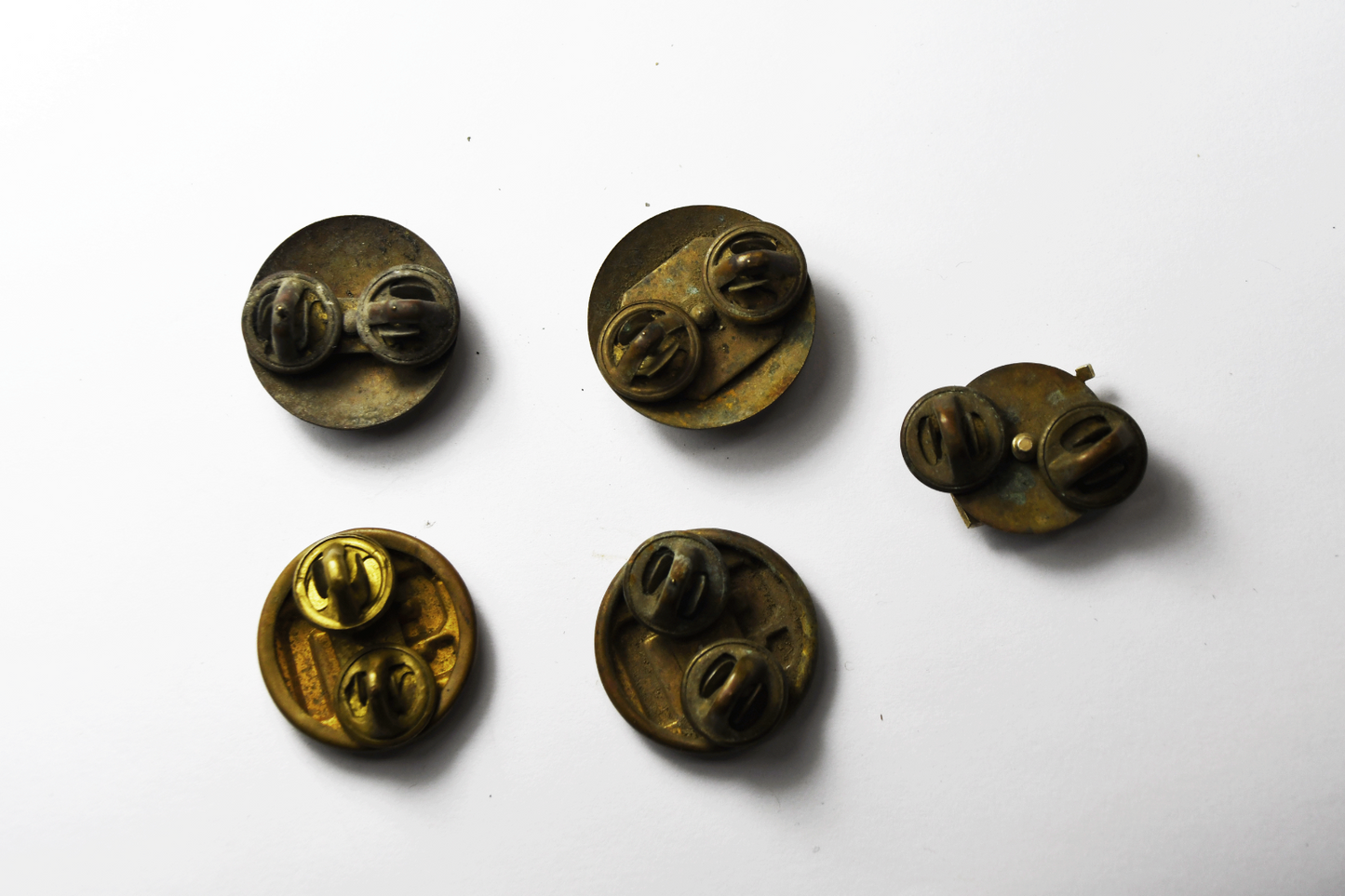United States Military WWII Round US Collar Pin Set of 5