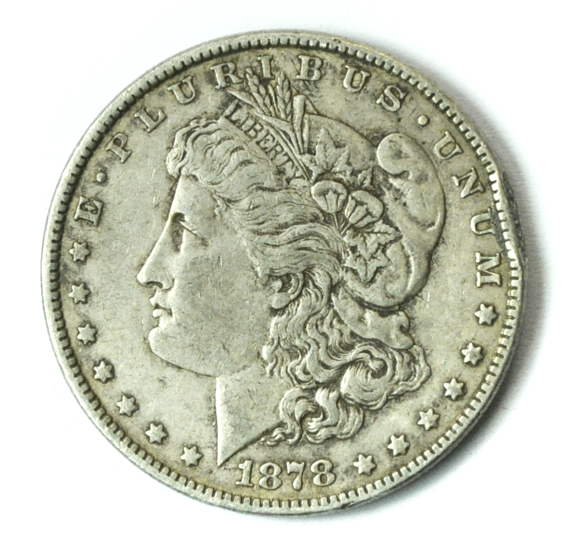 1878 78 Rev $1 Morgan Silver One Dollar US Philadelphia Rim Ding