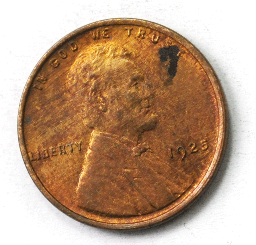 1925 1c Lincoln Wheat Cent One Penny Philadelphia AU-Unc