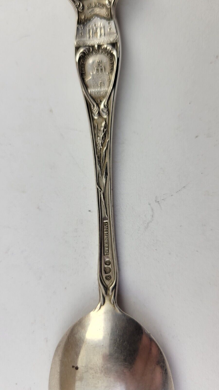 Sterling Texas Alamo State Capital San Jose Cattle .52oz Souvenir Spoon 5 1/2"