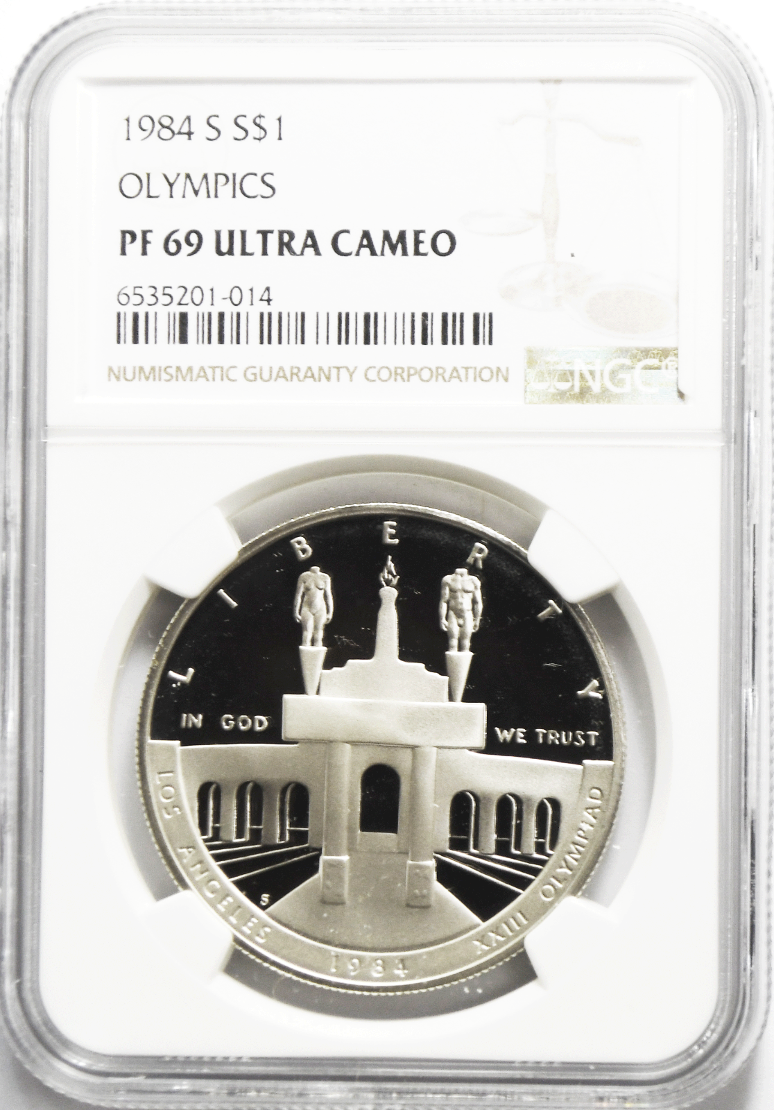 1984 S $1 Olympics Commemorative Silver One Dollar PF69 UC NGC