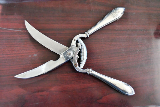 Vintage "W" Sterling Silver & Stainless Steel Meat Sheers