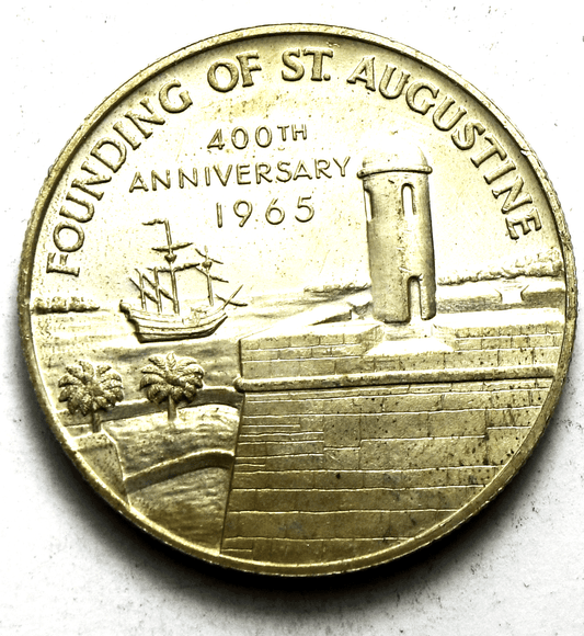 1965 St Augustine 400th So Called Half Dollar Silver Medal BU Heraldic Art