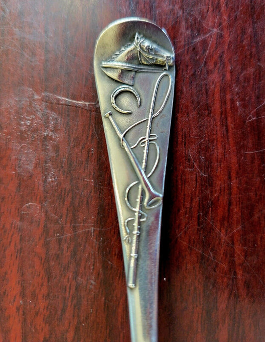 Mechanics Equestrian Sterling 5 1/2" Souvenir Spoon Hunting Horse Racing .62oz