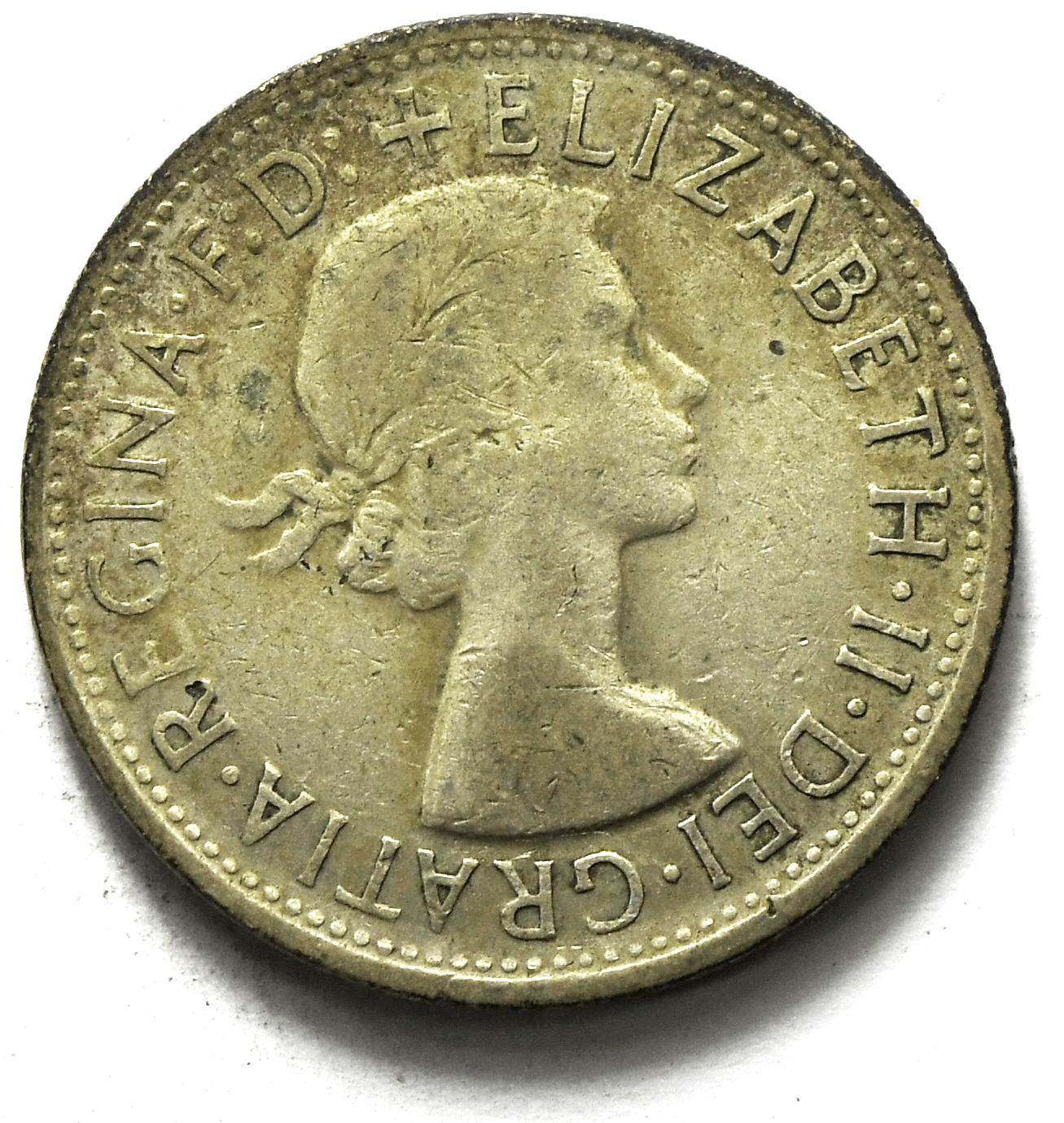 1958 Australia Florin Silver Coin KM# 60