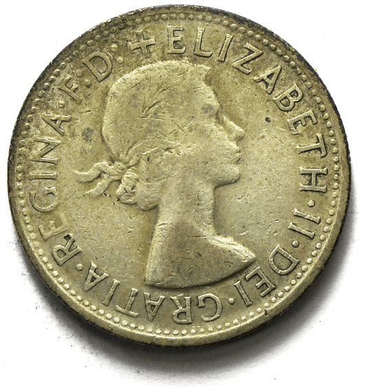 1958 Australia Florin Silver Coin KM# 60