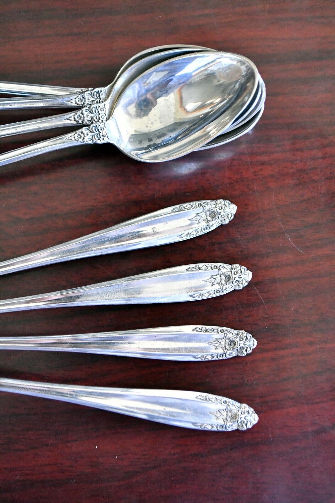 Set of 8 Prelude by International 7 3/8" Sterling Long Iced Tea Spoons 7.3 oz.