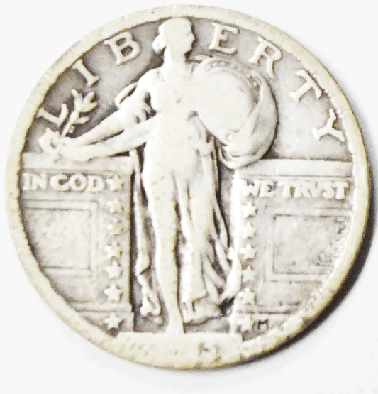 1923 25c Standing Liberty Silver Quarter Philadelphia Twenty Five Cents