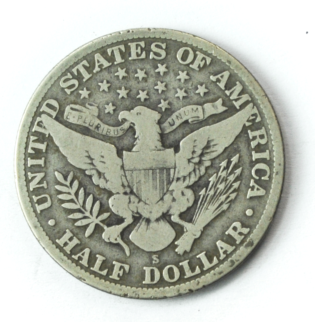 1912 S 50c Barber Silver Half Dollar Fifty Cents US San Francisco