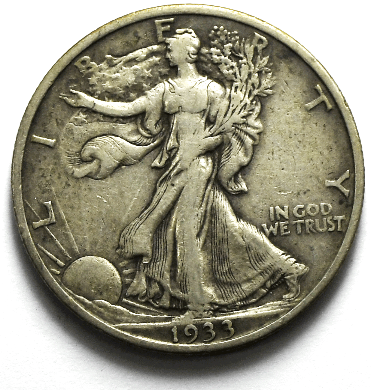 1933 S 50c Walking Half Dollar Silver Fifty Cents San Francisco