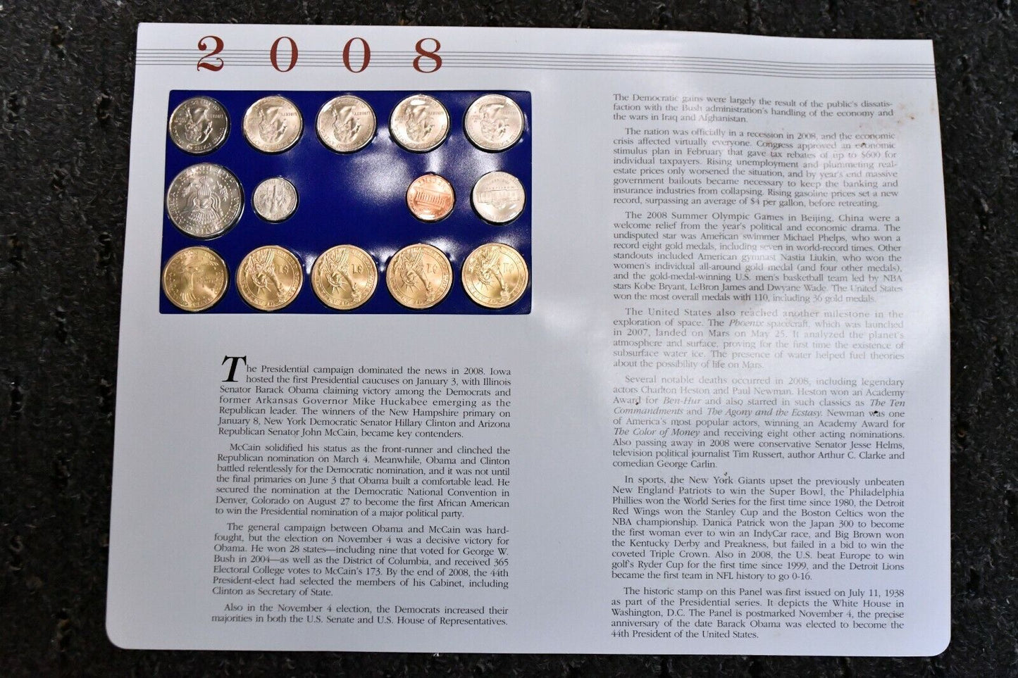 2008 Philadelphia Uncirculated Mint Set Postal Commemorative Society Obama