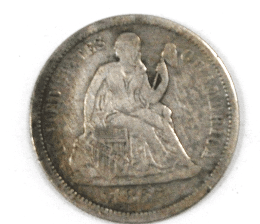 1867 S 10c Seated Liberty Silver Dime Ten Cents Fine San Francisco Low Mintage