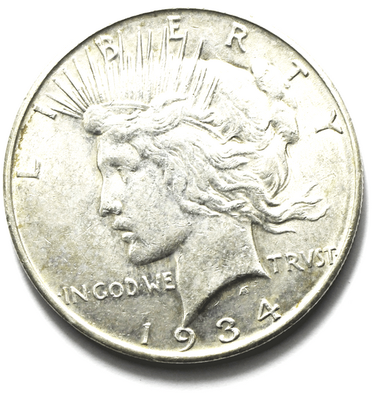 1934 D $1 Peace Silver One Dollar US Denver AU VAM 3A