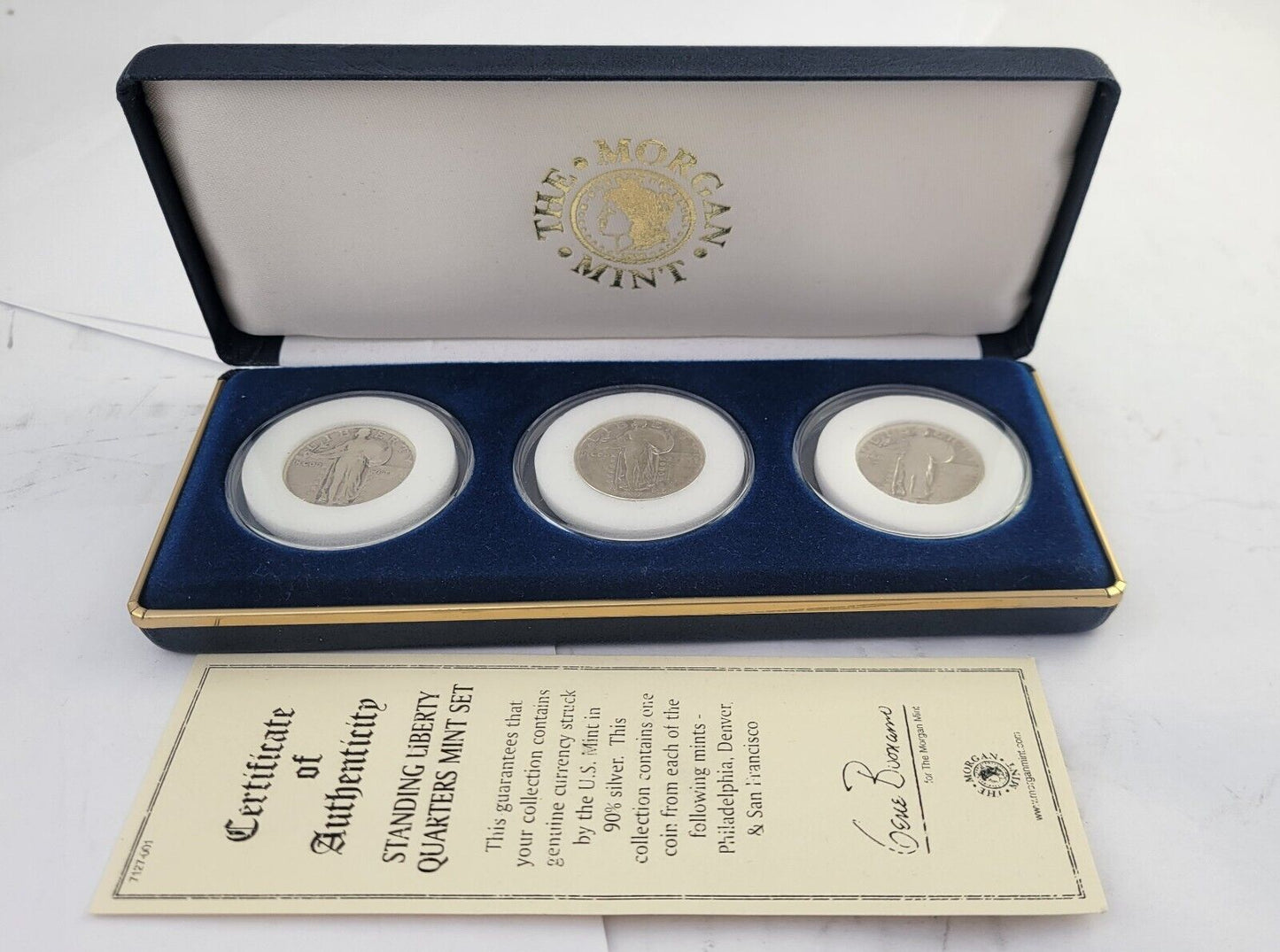 1930, 1928 D, 1929 S Standing Liberty Quarters 3 Coin Set From The Morgan Mint