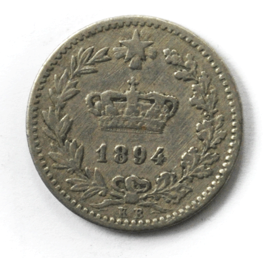1894 KB Italy 20 Twenty Centesimi Nickel Coin KM# 28.1