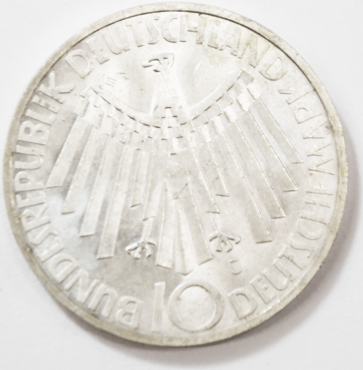 1972 J Germany Federal Republic 10 Mark Silver Coin KM#122 Munich Olympics
