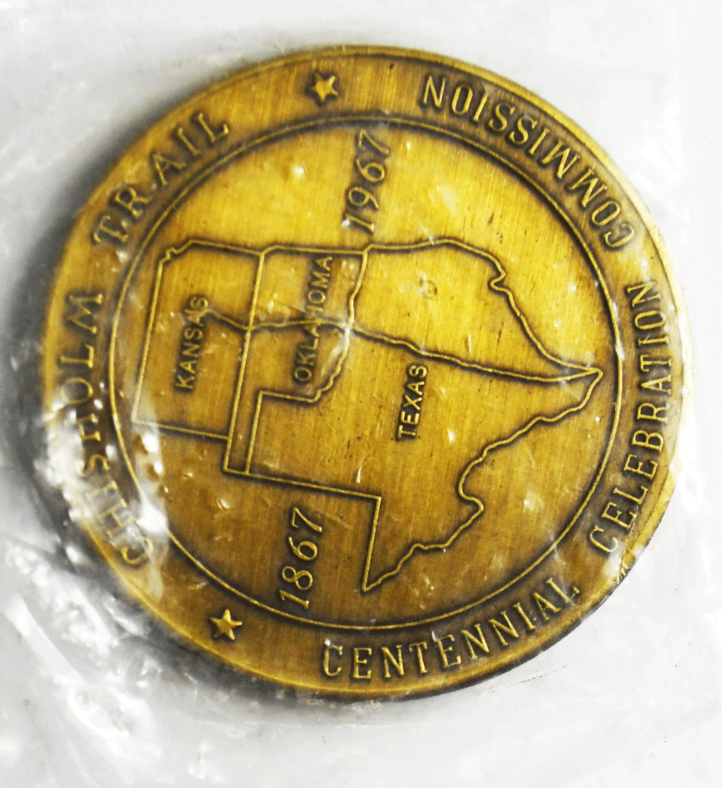 1967 Centennial of the Beginner Great Cattle Chisholm Trail Medal 40mm