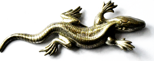 Sterling Silver Vintage Lang Lizard Chameleon Brooch Pin 3" x 28mm