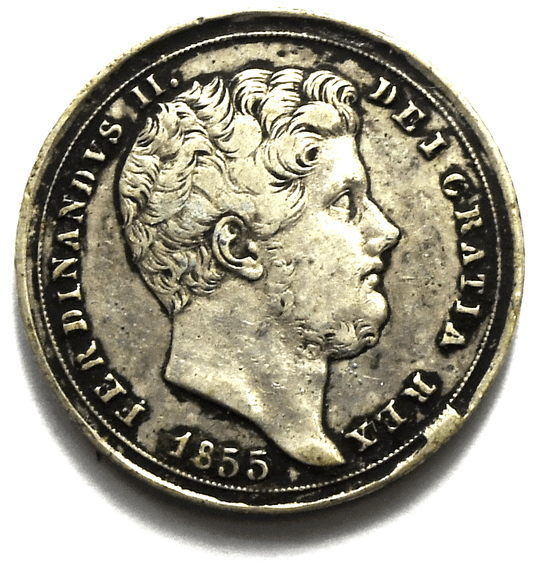 1855 Italian States Naples 20 Grana Silver Coin KM# 332 Italy