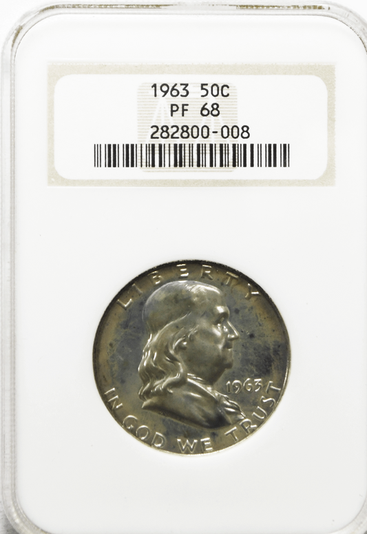1963 50c Franklin Silver Half Dollar NGC PF68 Old Holder