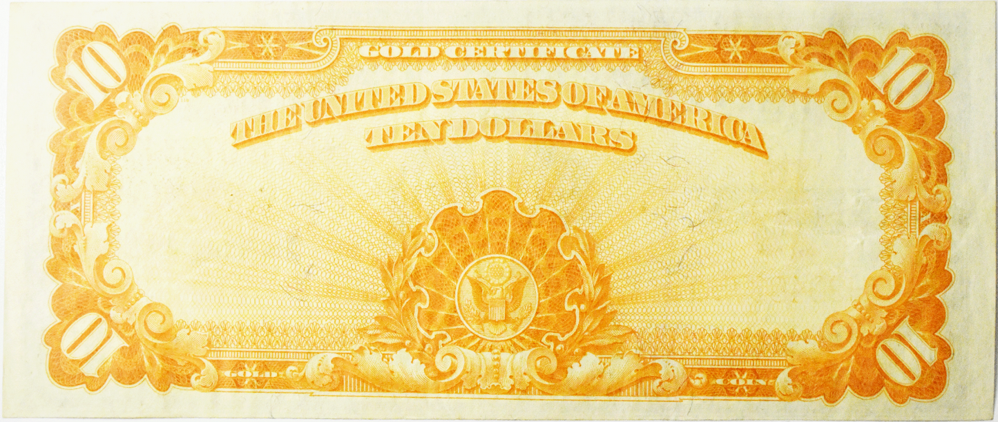 1922 $10 Ten Dollars Gold Certificate Large Note H90480733 XF