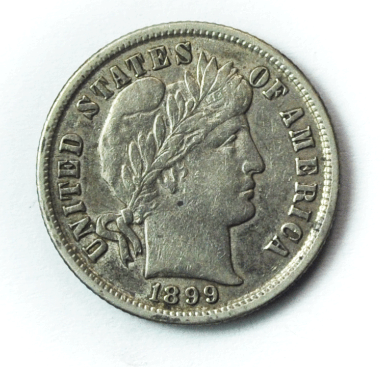 1899 10c Barber Silver Dime Rare Ten Cents Philadelphia