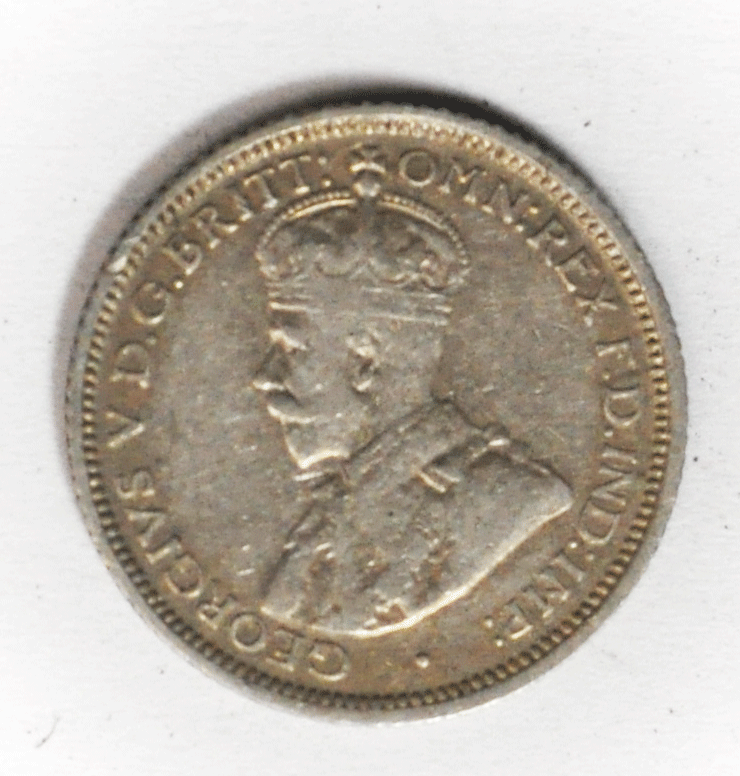 1922 Australia 6 Six Pence Silver Coin KM#25