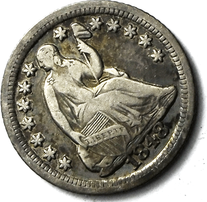 1848 O H10c Seated Liberty Silver Half Dime New Orleans