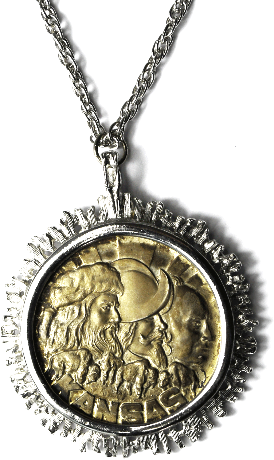 Kansas State Seal United States Bicentennial Sterling 39mm Medal 22" Necklace