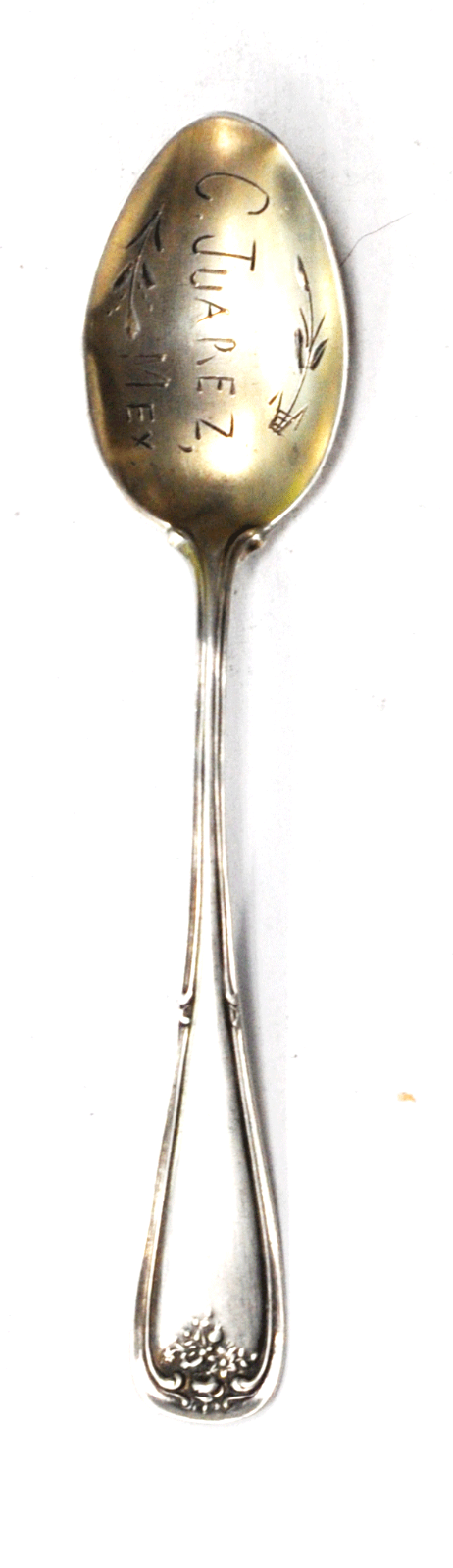 Antique Sterling Silver Howard Silver Juarez Mexico Souvenir Spoon 4"
